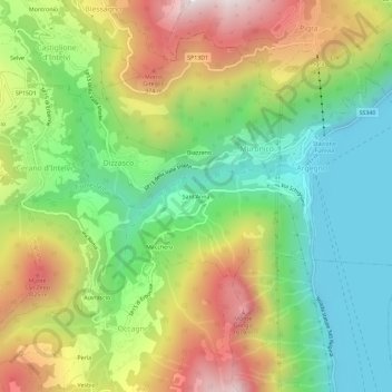 Topografische Karte Sant'Anna, Höhe, Relief