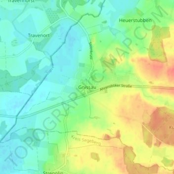 Topografische Karte Gnissau, Höhe, Relief