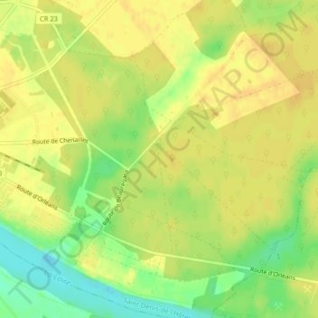 Topografische Karte Chenaille, Höhe, Relief