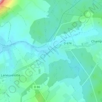 Topografische Karte La Bouzule, Höhe, Relief