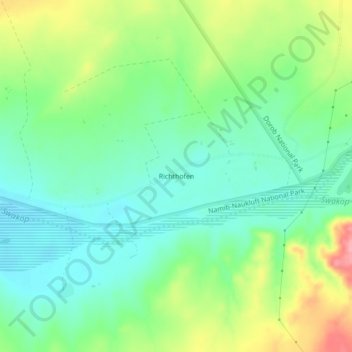 Topografische Karte Richthofen, Höhe, Relief