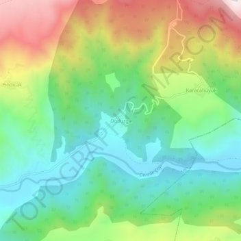 Topografische Karte Dodurga, Höhe, Relief