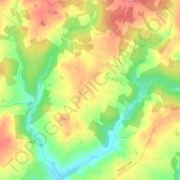 Topografische Karte Le Burg, Höhe, Relief