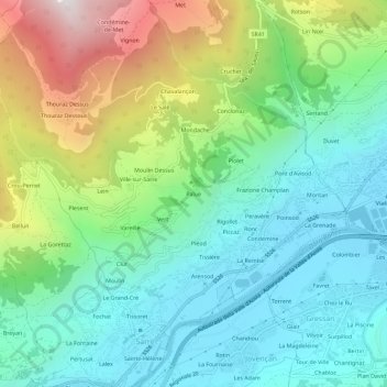 Topografische Karte Palue, Höhe, Relief