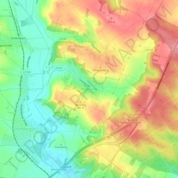 Topografische Karte Riedenthal, Höhe, Relief