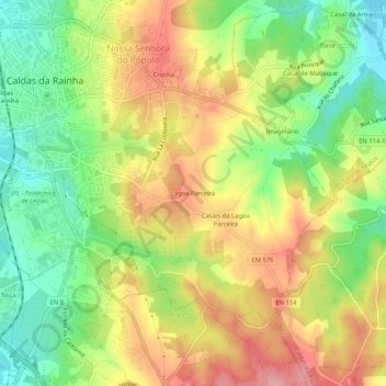Topografische Karte Lagoa Parceira, Höhe, Relief