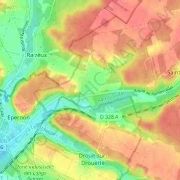 Topografische Karte Saint-Antoine, Höhe, Relief