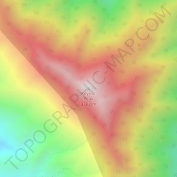 Topografische Karte Keynot Peak, Höhe, Relief