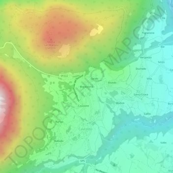Topografische Karte Marazzone, Höhe, Relief