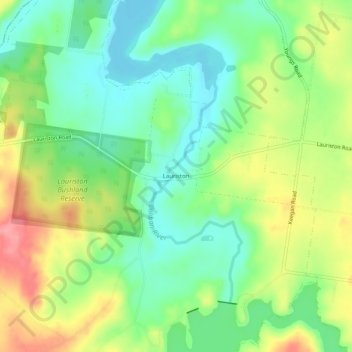 Topografische Karte Lauriston, Höhe, Relief