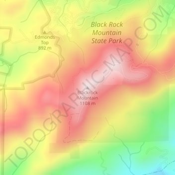 Topografische Karte Blackrock Mountain, Höhe, Relief