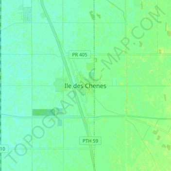 Topografische Karte Ile des Chenes, Höhe, Relief