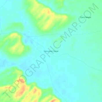 Topografische Karte Hanuman Sagar, Höhe, Relief