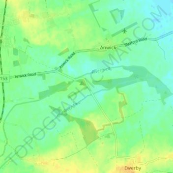 Topografische Karte Haverholme, Höhe, Relief