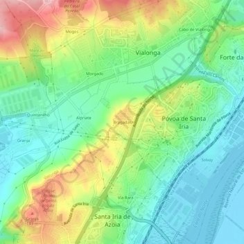 Topografische Karte Bragadas, Höhe, Relief