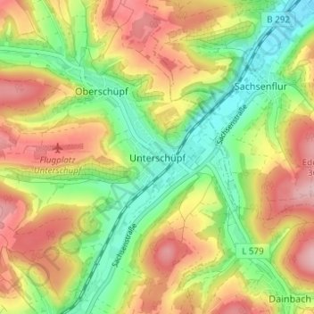 Topografische Karte Unterschüpf, Höhe, Relief