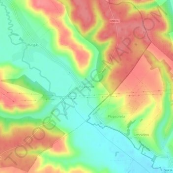 Topografische Karte Picăturile, Höhe, Relief