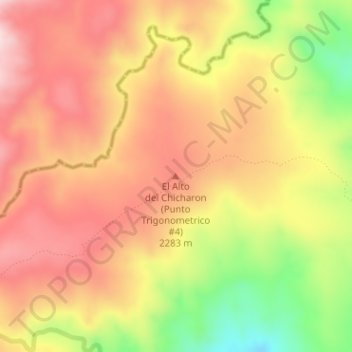 Topografische Karte El Alto del Chicharon (Punto Trigonometrico #4), Höhe, Relief