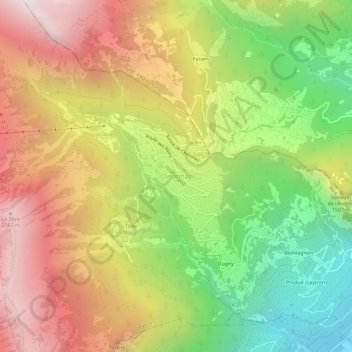 Topografische Karte Ovronnaz, Höhe, Relief