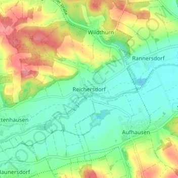 Topografische Karte Reichersdorf, Höhe, Relief