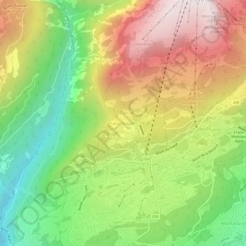 Topografische Karte Plans-Mayens, Höhe, Relief