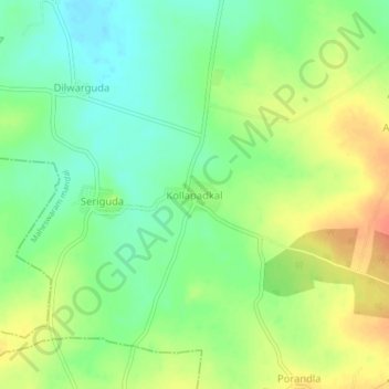 Topografische Karte Kollapadkal, Höhe, Relief