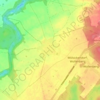 Topografische Karte Wölsickendorf, Höhe, Relief