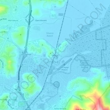 Topografische Karte Gallinas, Höhe, Relief