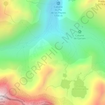 Topografische Karte Pinet, Höhe, Relief