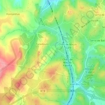 Topografische Karte Alqueive, Höhe, Relief