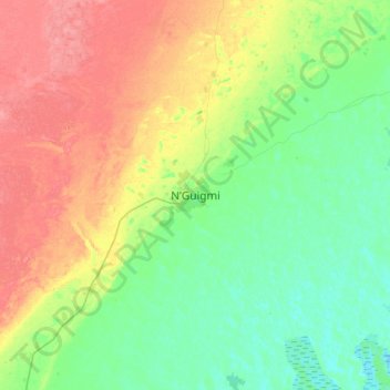 Topografische Karte N’Guigmi, Höhe, Relief