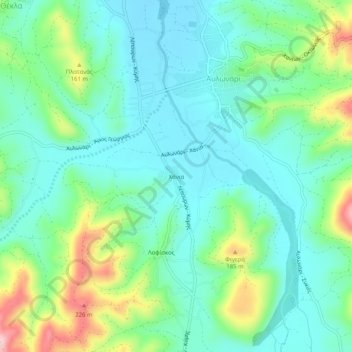 Topografische Karte Chania, Höhe, Relief