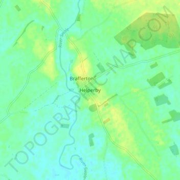 Topografische Karte Helperby, Höhe, Relief