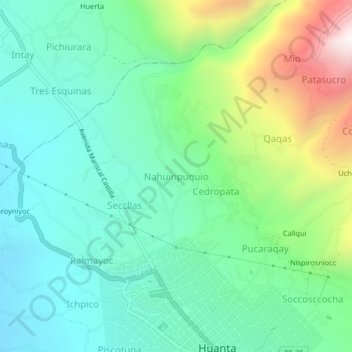 Topografische Karte Nahuinpuquio, Höhe, Relief