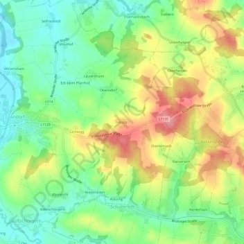 Topografische Karte Haula, Höhe, Relief