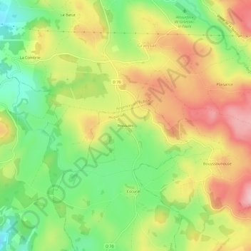 Topografische Karte Recoules, Höhe, Relief