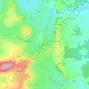 Topografische Karte La Pouge, Höhe, Relief