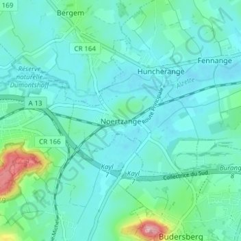 Topografische Karte Nörtzingen, Höhe, Relief