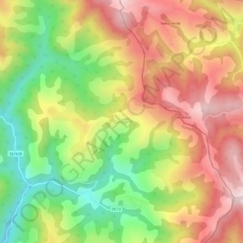 Topografische Karte Groșuri, Höhe, Relief