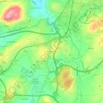 Topografische Karte Misericórdia, Höhe, Relief