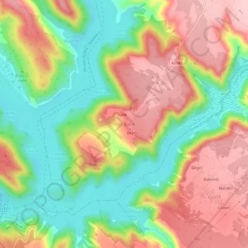 Topografische Karte Nos Kalik, Höhe, Relief