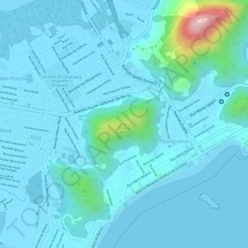 Topografische Karte Morro do Botelho, Höhe, Relief