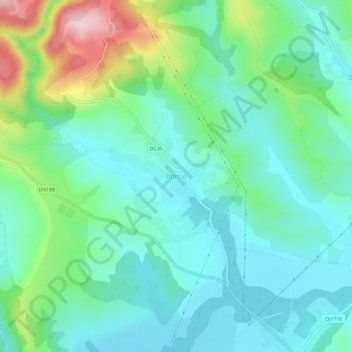 Topografische Karte Borcut, Höhe, Relief