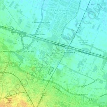 Topografische Karte Mancasale, Höhe, Relief