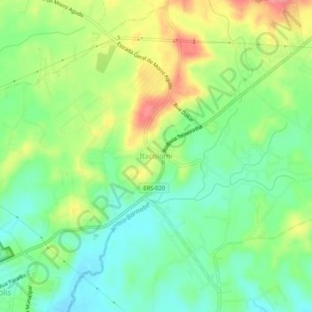 Topografische Karte Itacolomi, Höhe, Relief