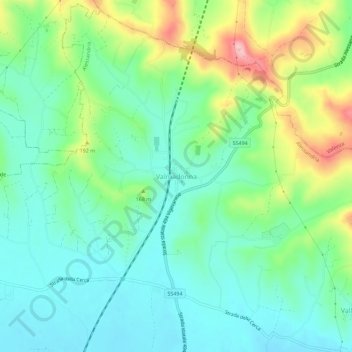 Topografische Karte Valmadonna, Höhe, Relief