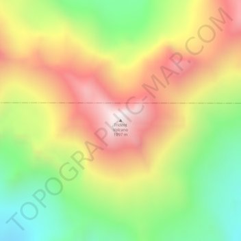Topografische Karte Trident Volcano, Höhe, Relief