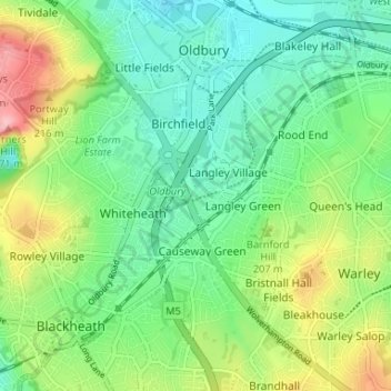 Topografische Karte Jarvis, Höhe, Relief