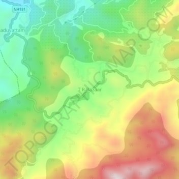 Topografische Karte T R Bazaar, Höhe, Relief