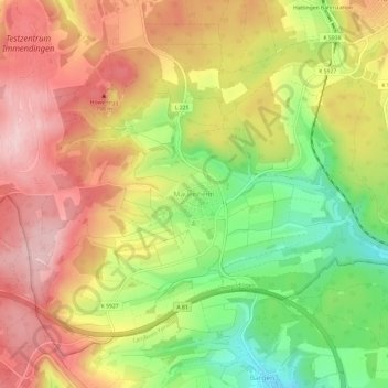Topografische Karte Mauenheim, Höhe, Relief